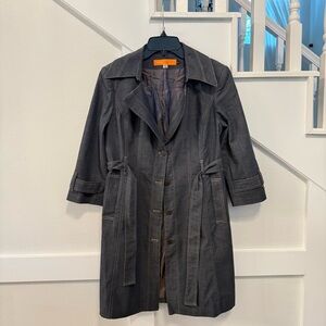 Cynthia Steffe Denim Trench Belt Coat size S